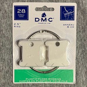 DMC Plastic Floss Bobbins 28 count and Ring NIP